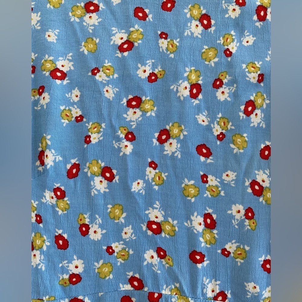 Faithfull The Brand Blue Erin Ditsy Floral Print Midi Dress Size 4 (Small) - Picture 7 of 12